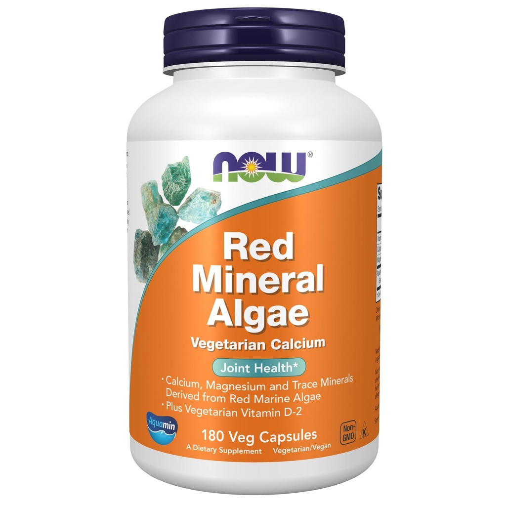 Şimdi Gıdalar Tamamlıyor, Red Mineral Algae Plus Vitamin D-2, Ortak Sağlık*, 180 Veg Capsules