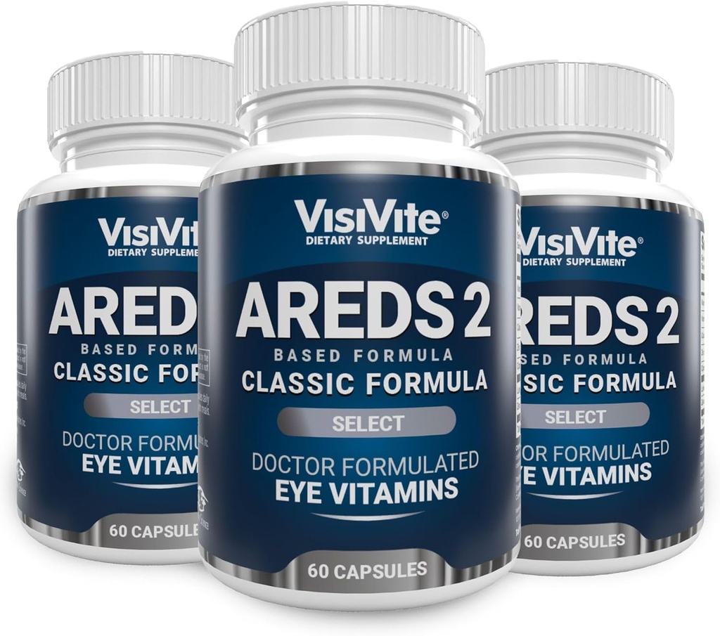 AREDS 2 Macular Destek için Göz Vitaminleri Seç - Zeaxanthin Plus Lutein Macular Supplement - Premium Macular Health Formula - Eye Supplements - 60 Capsules - (Paket 3)