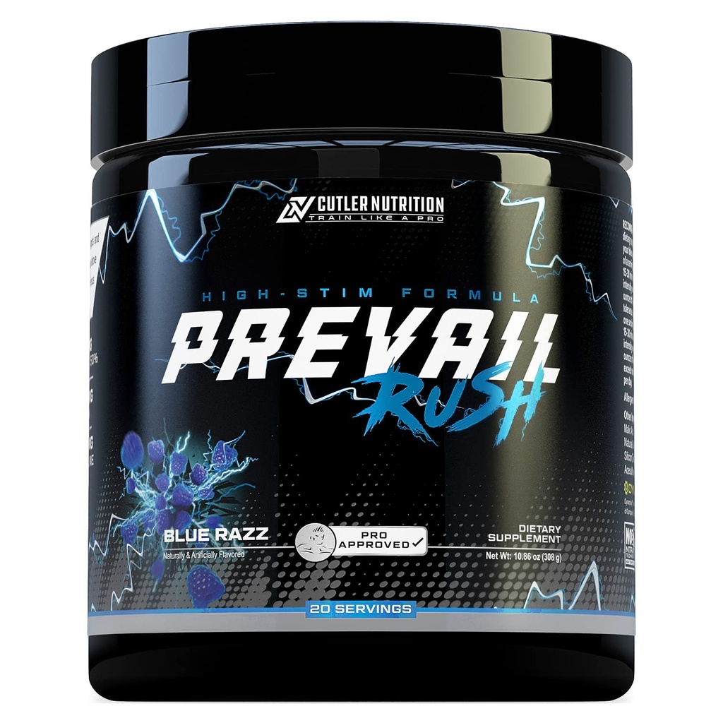 Cutler Nutrition High Stim Pre Workout Powder Prevail Rush Preworkout για Άνδρες & Γυναίκες για Έντονες Αντλίες Ενέργεια και Εστίαση με καφεΐνη NO3T Betaine και Dynamine 