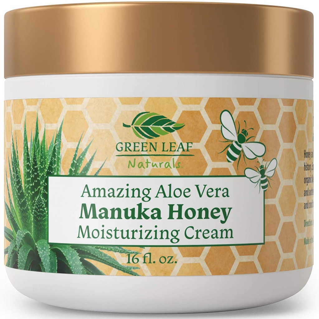 Manuka Honey Eczema Cream Moisturing Lotion Fragrance Free For Psoriasis Relief - Itchy, Kuru Skin Rash Ointment - Skin Soothing Moisturizer - Body & Face Cream - Kids & Yetişkinler 16oz