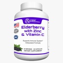 Hybrid Nutraceuticals Black Elderberry Capsules, with Echinacea, Turmeric, Garlic, Zinc, Vitamins C, E and B6, Probiotics and L-Glutamine (60 Capsules)