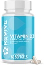 Revive MD Vitamin D3 Tamam, 5000 IU - Immune Desteği için Yüksek Potency Cholecalciferol, Kalsiyum Aborpsiyon, Bone & Muscle Health - Non-GMO Diyetary Supplement with No Fillers - 60 Softgels