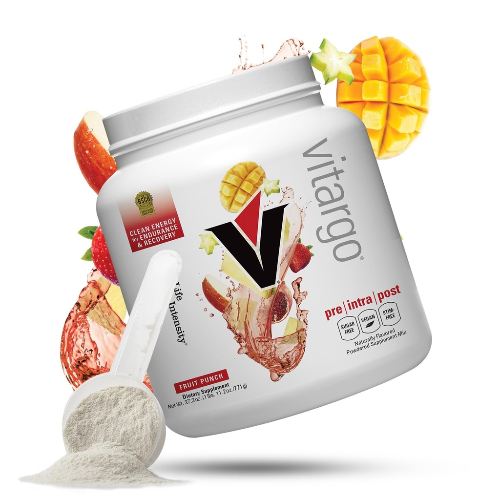 Vitargo Carbohydrate Powder, 2X Γρηγορότερη επαναπλήρωσης των μυών Glycogen, 1,7 LB Punch φρούτων, Pre, Intra & Post, Sugar-Free Σύμπλεκτη σκόνη υδατανθράκων για την ανάκτηση, αντοχή & μυϊκή αύξηση, Made in USA