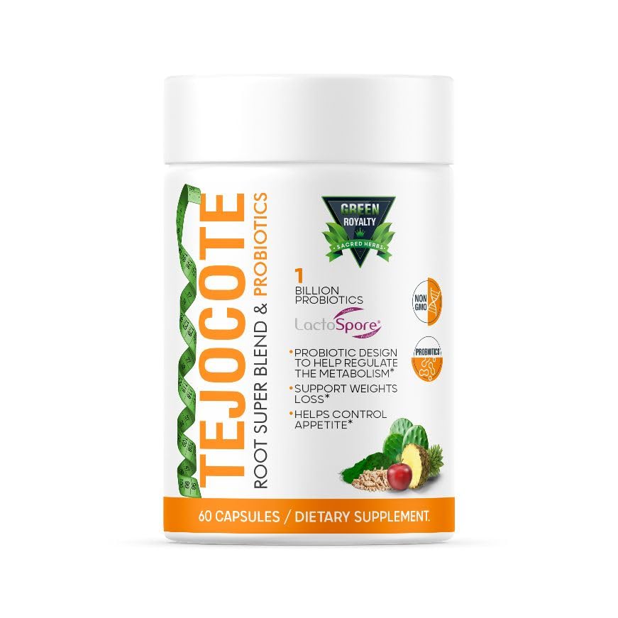 TEJOCOTE Root Super Mix & PROBIOTICS (60Cap) Kilo kaybı Premium Diyetsel Tamam | 1 Milyar PROBIOTICS | Destek Kilo kaybı | Yardımlar Control Appetite - 2 Ay Supply