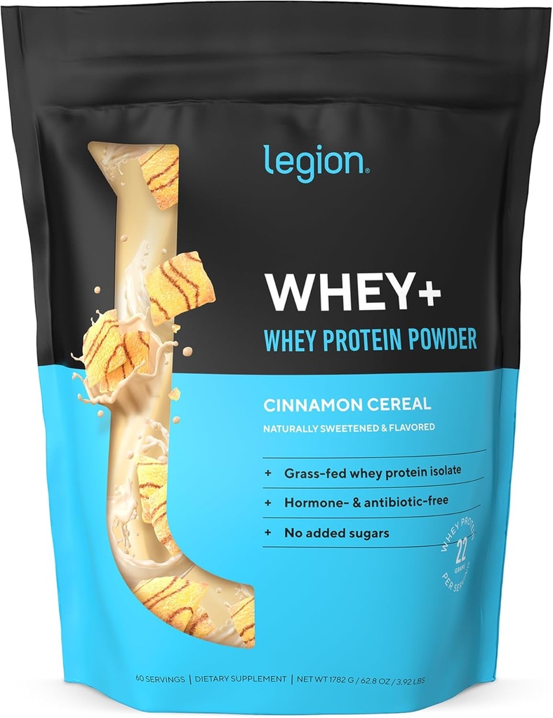LEGION Whey+ Protein Whey Isolate from Grass Fed İneks - Whey Protein Isolate Toz Low Calorie, Non-GMO, Sugar Free, Lactose and Gluten Free, All Natural Protein Toz for Men & Women, 60 Servisler