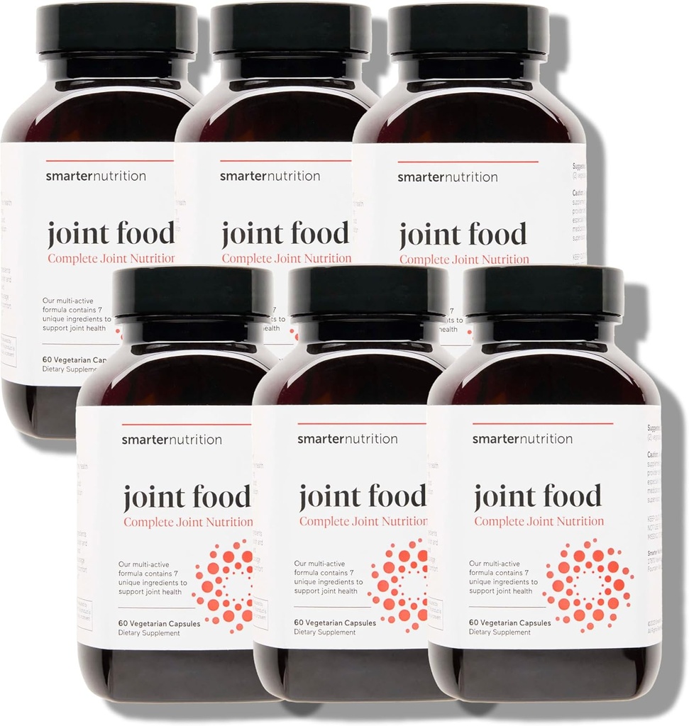 SMARTERNUTRITION Joint Food - Κοινό συμπλήρωμα ολόκληρων τροφίμων για την υποστήριξη της λίπανσης και της κινητικότητας - Formed with Collagen Type II, MSM, Βιταμίνη C, Turmeric, Bromelain - 6 Pack[180-Day Supply]