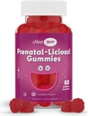 Maxi Health Women's Organic Prenatal Gummies - Kosher Cherry Flavored Pre Natal Gummy - Prenatal Vitamins for Women with Folic Acid and Iron for Fetal Development, 60 Count