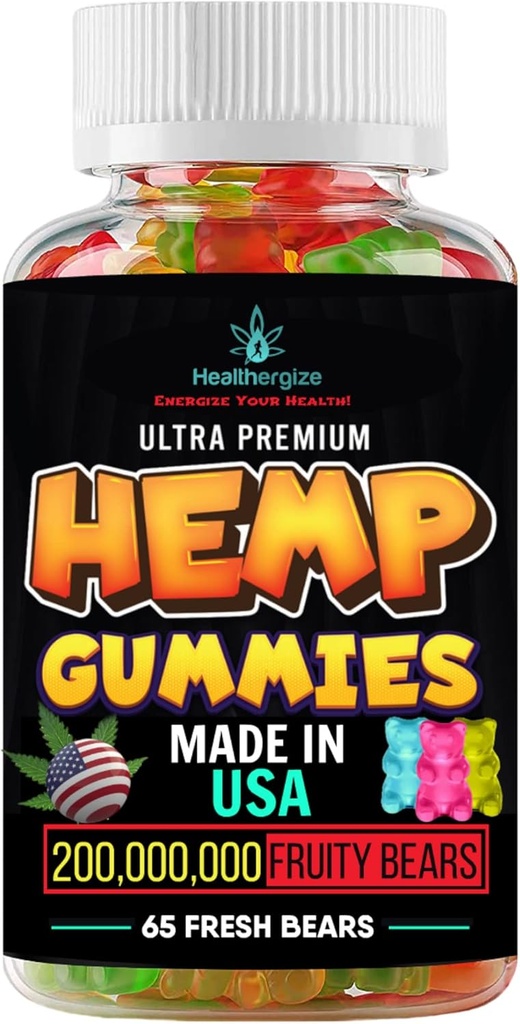 Hemp Gummies-Premium Natural Hemp Oil Gummy Bears-Promote Sleep and Rest, Peace and Relaxation- Made in USA