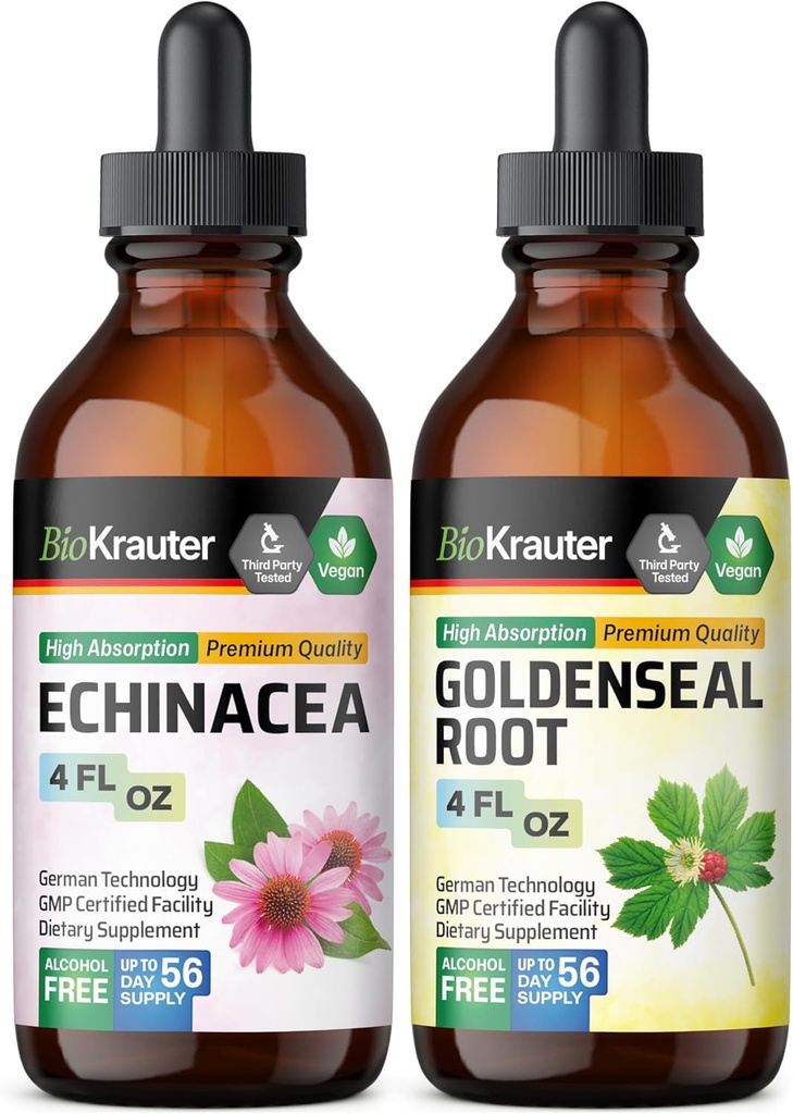BIO KRAUTER Echinacea Βάμμα 4 Fl. Oz. & Goldenseal Βάμμα 4 Fl. Oz.