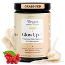 Kanatlı Wellness Glow Up AM, Collagen Toz for Women - Morning Beauty Supplement for Glowing Skin with Grass-Fed Hydrolyzed Collagen,, Lion's Mane & Maca Root - 21 Services, Unflavored