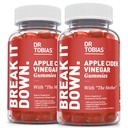 Dr. Tobias Apple Cider Vinegar Gummies with The Mother, 500 mg ACV per Service, Plus Folate, B6, B12 & Iodine, Supports Digestive Health, Gut Cleanse & Detox, Vegan, 120 Gummies