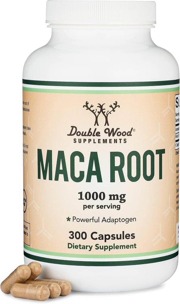 Kadınlar ve Erkekler için Maca Root Capsules, 300 Kont ( Black, Red, Sarı Maca Toz) Peru'da (enerji, Performans, Motivasyon) çift Wood tarafından büyütülüyor