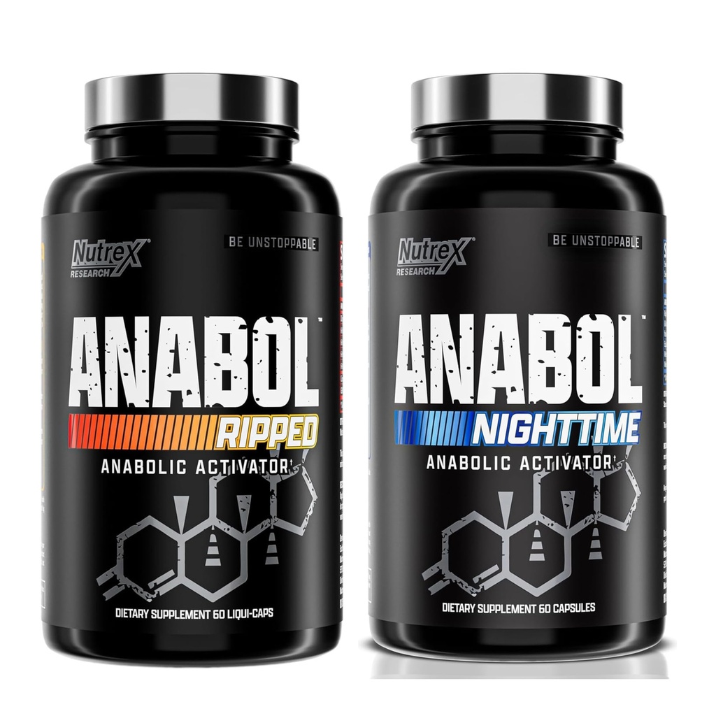 Nutrex Research Anabol Ripped & Nighttime PM Muscle Builder ve Combo