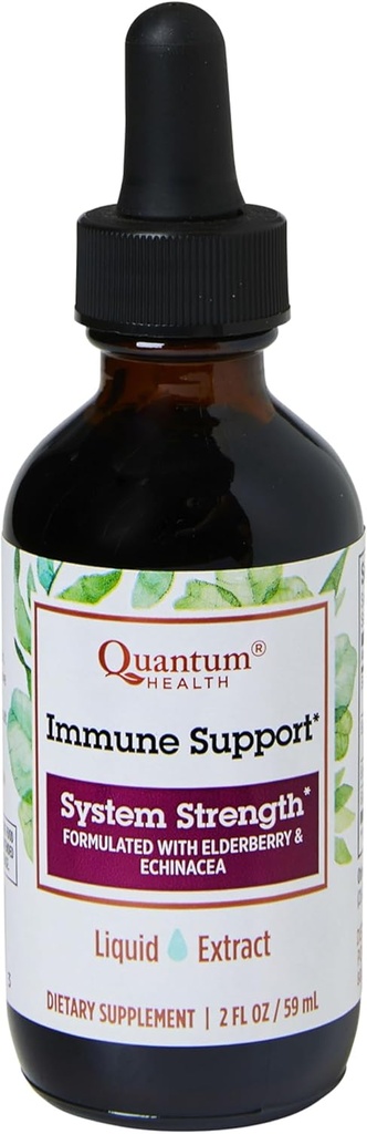 Quantum Health Immune Support Elderberry Echinacea Goldenseal Liquid Extract - Daily Wellness Herbal Immunity Formula for Women & Men - Υψηλή δόση, γρήγορη απορρόφηση Βάμμα - 2 fl Oz