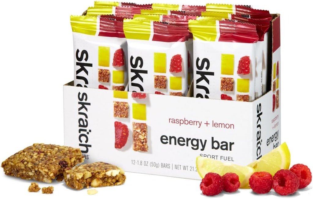 SATCHKR LABS Energy Bar | Raspberry + Lemon (12 paket) | Plantif Sağlıklı Snack | Low Sugar - 4g Protein | non-gmo, glutensiz, soya ücretsiz, vegan, kosherher