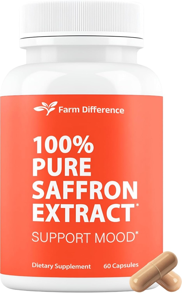 Saffron Supplements 88.5 mg - 100% Saf Saffron Ekstraksiyon Capsules - Mood, Eye, & Energy Support - Made in USA8.5