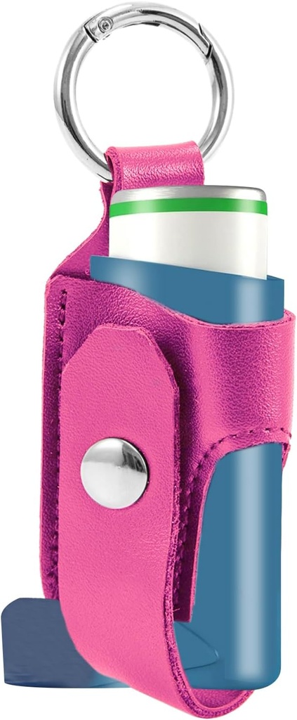 Asthma Inhalerlen PU Deri Seyahat Ely Sahibi, Yetişkinler ve Çocuklar için Hafif Portre Örneği (Inhaler Not included)