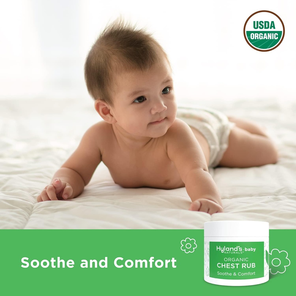 Baby Organic Chest Rub της Hyland, Soothe και Comfort, με οργανική λεβάντα, μέντας, και χαμομήλι Flower Oil, Safe and Gentle, Dermatologist Tested, 1.76 Oz, Infant (Pack of 2)
