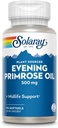 SOLARAY High Potency Evening Primrose Oil 500 mg - Midlife Support - Gamma Linolenic Acid and Linoleic Acid - No Bransons, Cold Pressed - 90 Hizmet, 90 Softgels