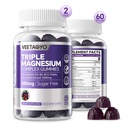 Magnezyum Gummies 500 mg 400 mg | High Abxia, Bone, Nerves, Muscle | 3 Forms of Magnezyum Complex Supplement Glycinate,Taurate,Malate | Yetişkinler - Vegan,Sugar Free,120Cts