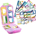 1Pack Travel Pill Organizer - 10 Karşılaştırma Pill Case, Compact ve Portre Pill Box, On-The-Go Storage, Pill Holder for Purse (Pink with 156 Records)