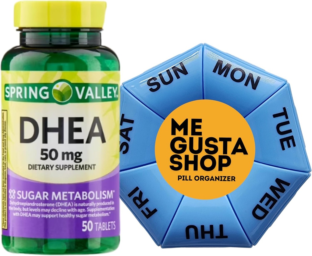 Spring Valley DHEA Tabletleri, 50 mg, 50 Kont Pill Organizer içerir