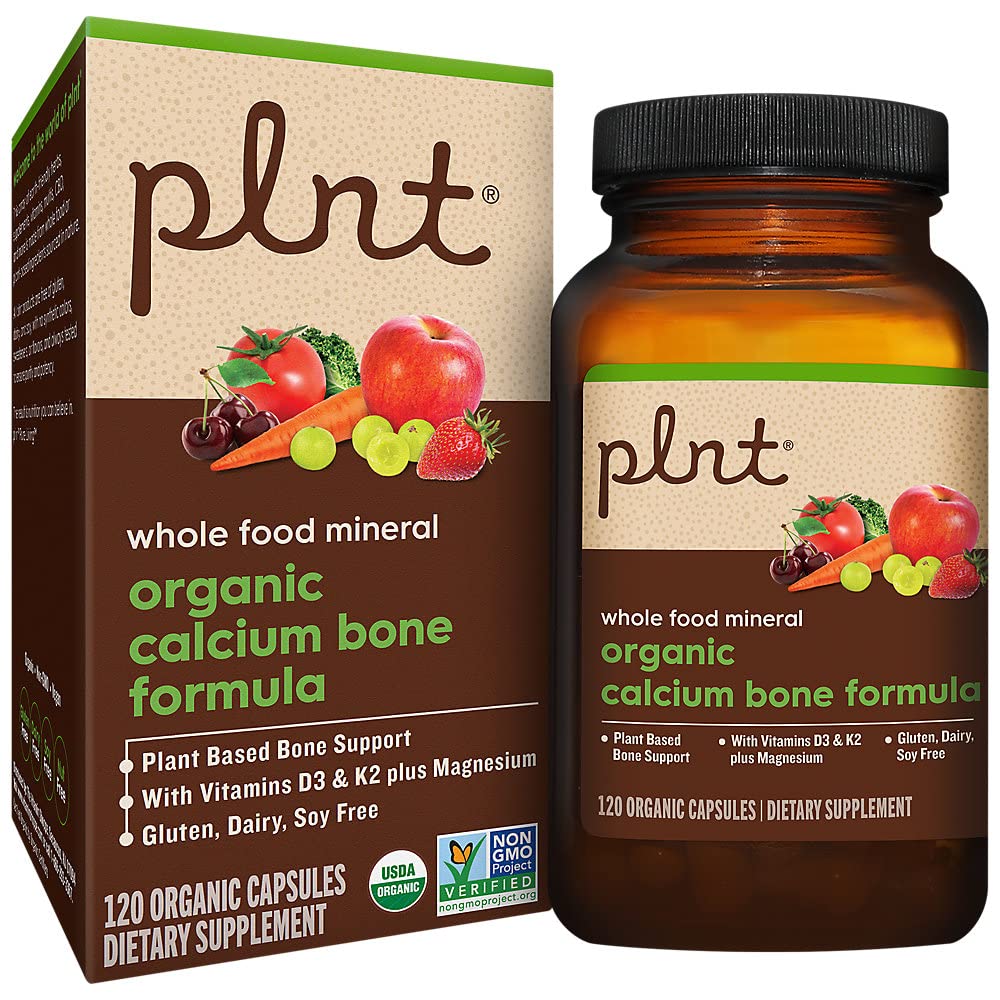 Organikplastik Bone Formula bir " Plant-Based Bone Support with Vitamins D3, K2, ve Magnezyum (120 Organik Capsules)
