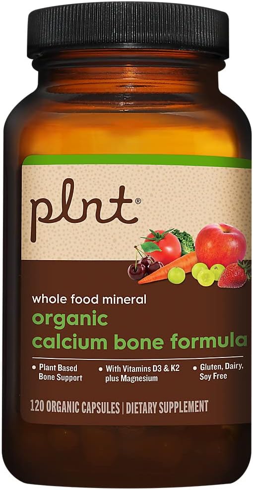 Organikplastik Bone Formula bir " Plant-Based Bone Support with Vitamins D3, K2, ve Magnezyum (120 Organik Capsules)