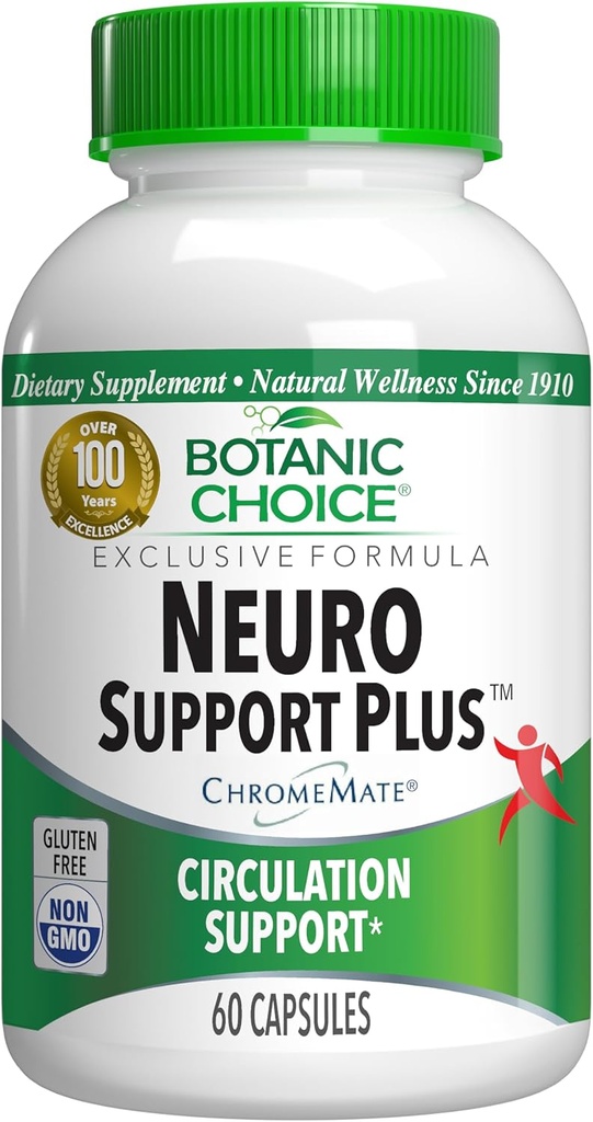 Botanic Choice Neuro Support Plus – Helps Soothe, Feet, Lower Legs- Nerve, Circulation Support-With Alfa Lipoic Acid, Biotin, B12, B6, Benfotiamine (Vitamin B1)-Gluten Free-60 Capsules- Nerve, Circulation Support-With Alfa Lipoic Acid, Biotin, B12, B12, B6, Benfotiamin (Vitamin B1)-Gluten Free-60 Capsules-Gluten Free-60 Capsules