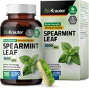 BIO KRAUTER Spearmint Capsules 1000 mg - 100 Kont - Vegan Spearmint Supplement for Digestive & Respiratory Support - Mentha Spicata - No Fillers