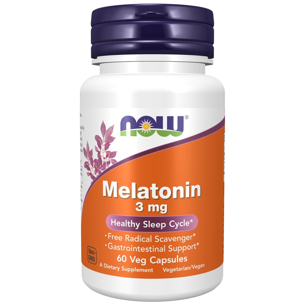 Şimdi Gıdalar Tamamlıyor, Melatonin 3 mg, Free Radikal Scavenger*, Sağlıklı Uyku Döngüsü*, 60 Veg Capsules