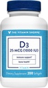The Vitamin Shoppe Vitamin D3 1000IU Softgel, Supports Bone & Immune Health, Aids in Cellular Growth & Calcium Absorption, Gluten Free & Once Daily Formula (200 Softgels)