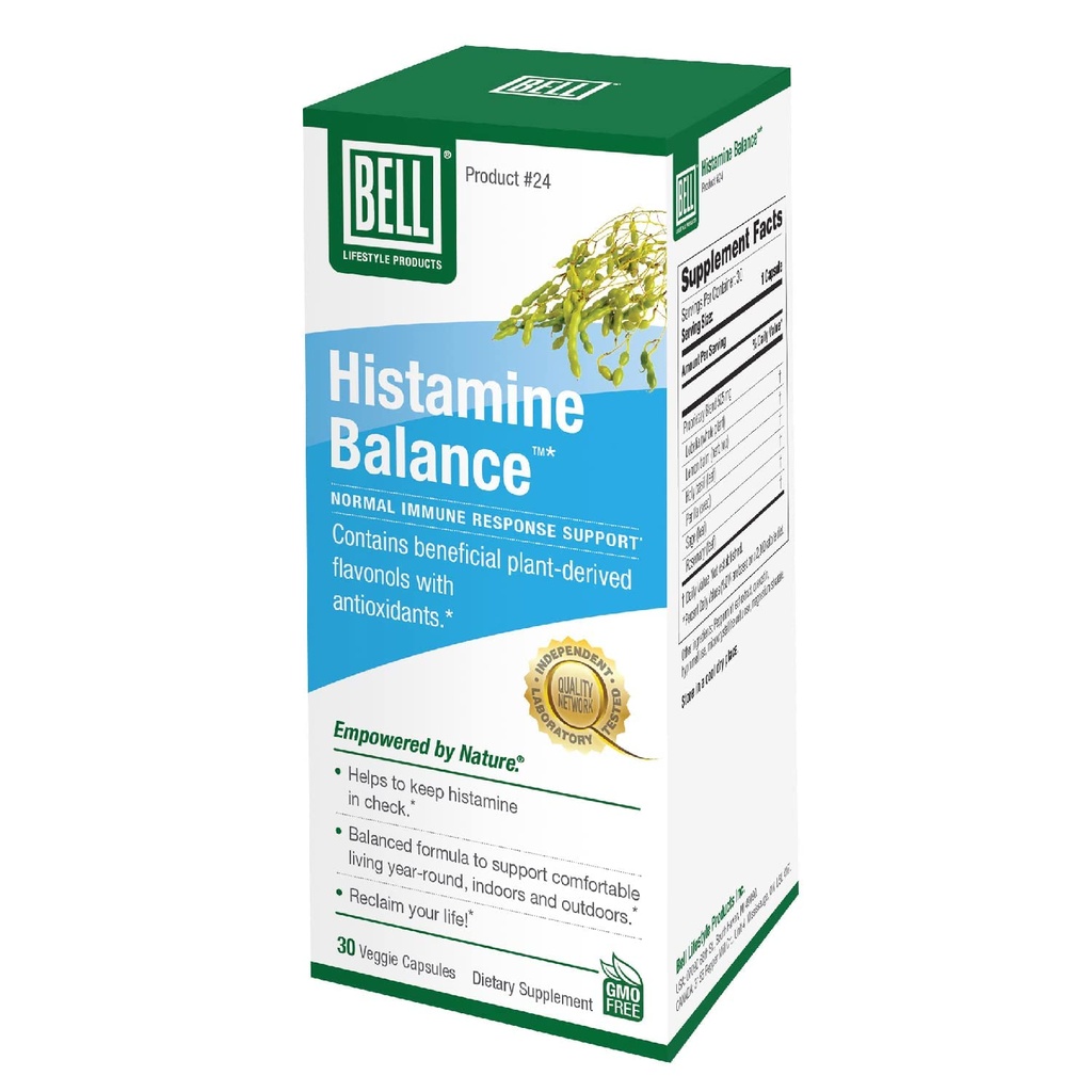 Bell Histamine Balance - Natural Supplement, Optimizing Immune Response & Useing Health Respiration Comfort - Benzersiz Mix, 30 Veggie Caps