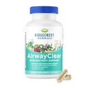 Ridgecrest Herbals AirwayClear, Lung Health ve Breathing Support Supplements with Schisandra Fruit, Cassia Bark ve Ginger Root, Sinus, Mucus Support, Gluten Free (60 Vegan Caps, 30 Serv)