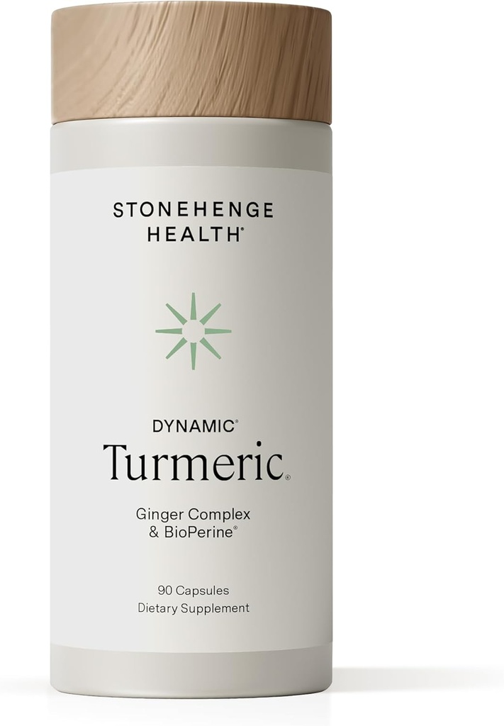 Stonehenge Health Dynamic Turmeric Curcumin with Ginger - High Potency - 1,650 mg Turmeric with 95 Curcuminoids & BioPerine, 90 Vegetarian Capsules