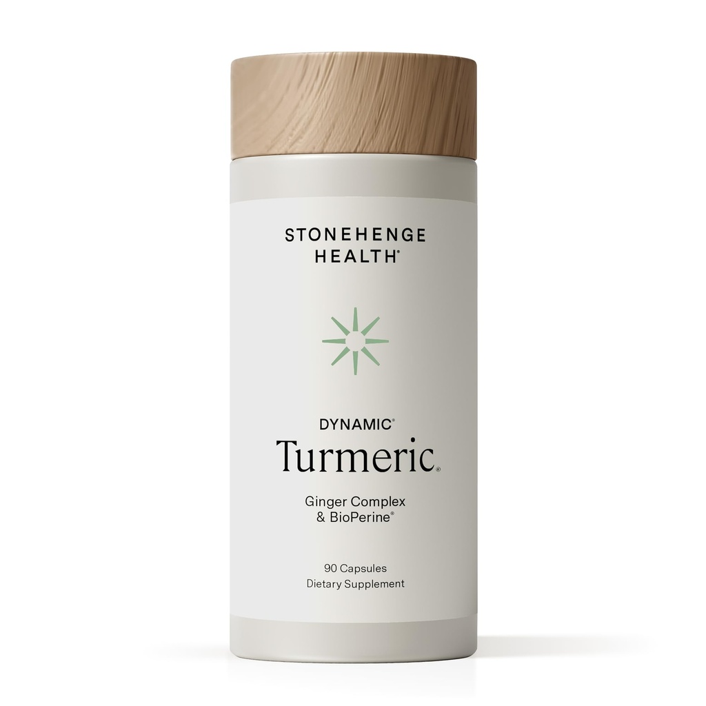 Stonehenge Health Dynamic Turmeric Curcumin with Ginger - High Potency - 1,650 mg Turmeric with 95 Curcuminoids & BioPerine, 90 Vegetarian Capsules