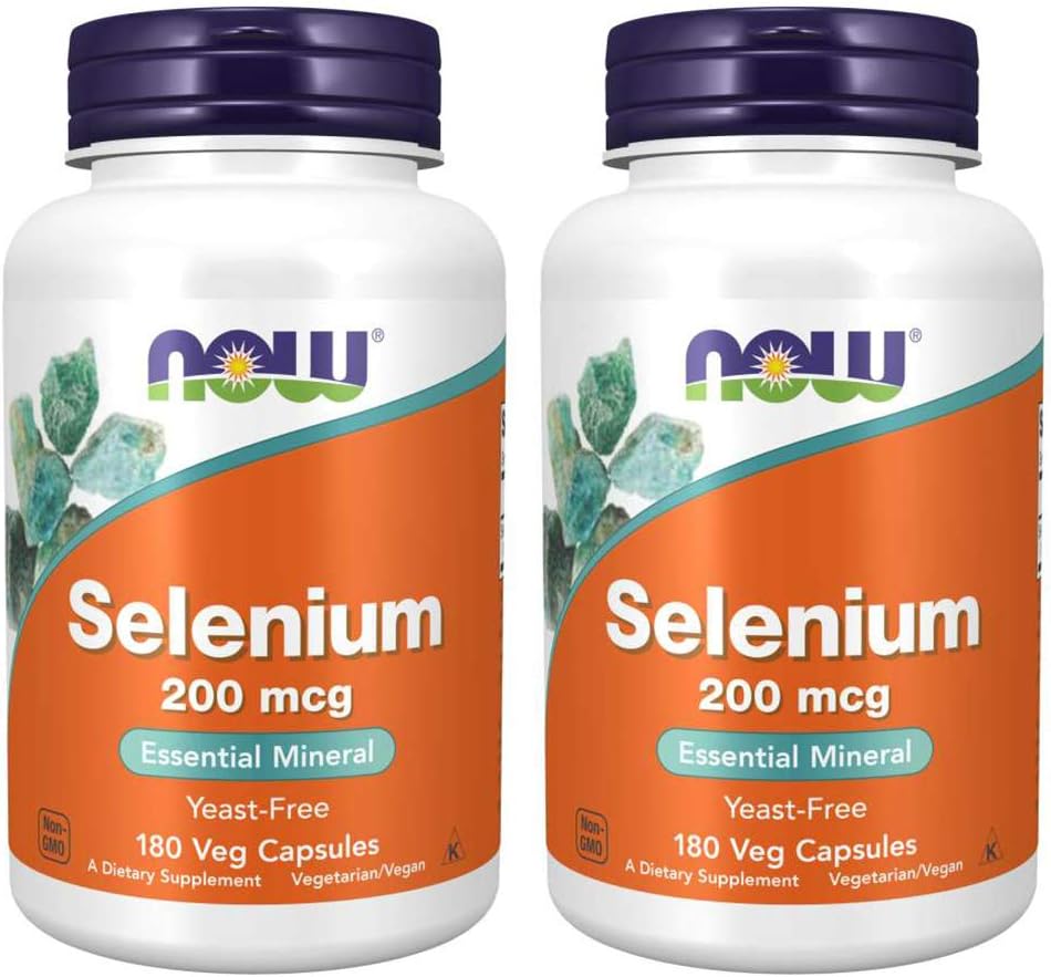 Şimdi Gıdalar Selenium 200 mcg VCaps, 180 Count (Pack of 2)