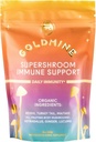 Goldmine Supershroom Fonksiyonel Power Reishi Mushroom Supplement, Gluten Free Powerful Adaptogen Vegan Beyin Supplement - Immunity Support Toz (227grams (8oz), Pouch)