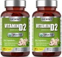 Organik Vegan Tüm Gıda Vitamin D2 (2 Pack), 2000 IU (50 mcg), İki Malzemeler (Organic Whole Mushroom Organic Vegan Capsule), Non-GMO, 120 Gün Supply