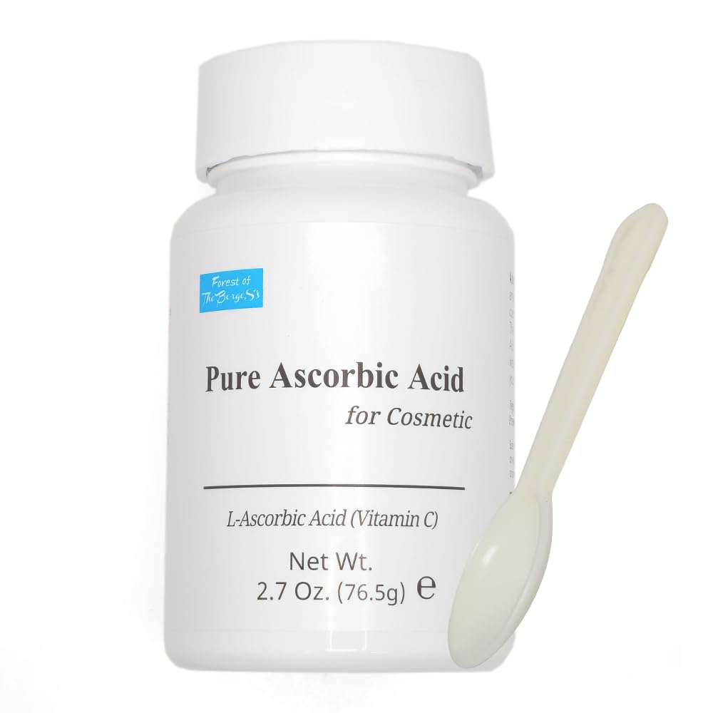 Pure Ascorbik Asit Kozmetik, 2.7 oz. 76.5g Pure Vitamin C Toz yüzü için, Skin, Topical kullanımı, L-Ascorbici Toz, VIT c Toz, Mini Spoon dahil.