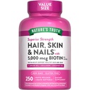 Doğanın Gerçek Saçları, Skin & Nails Vitaminleri | 5000 Telefon | 250 Softgels | Collagen, Biotin ve Coconut Oil | Non-GMO & Gluten Free Supplement for Women and Men