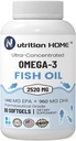 Triple Strength Omega 3 Fish Oil 3000 mg EPA & DHA, Omega 3 Fatty Acids 1440 mg EPA + 960 mg DHA En İyi Yağsız Asitler (90)