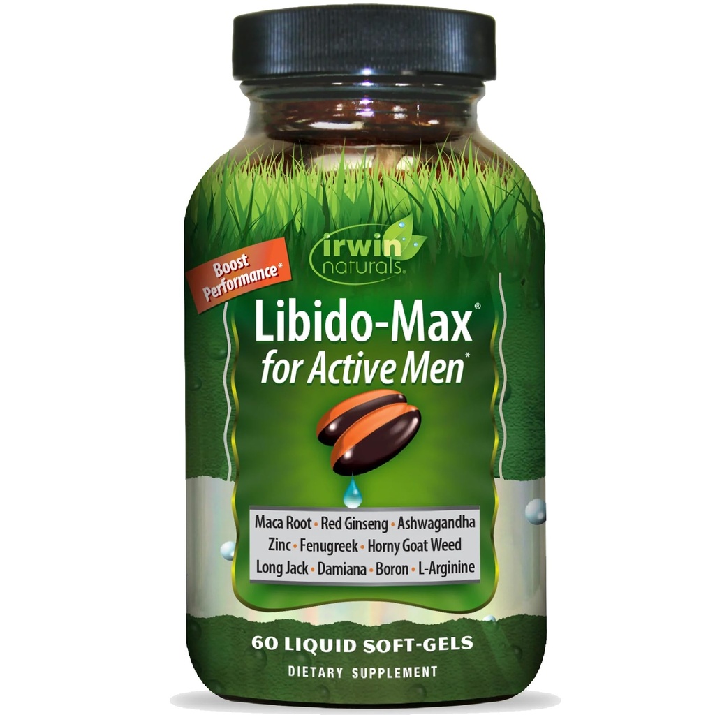 Aktif Erkekler için Irwin Naturals Libido-Max 60 Sgels