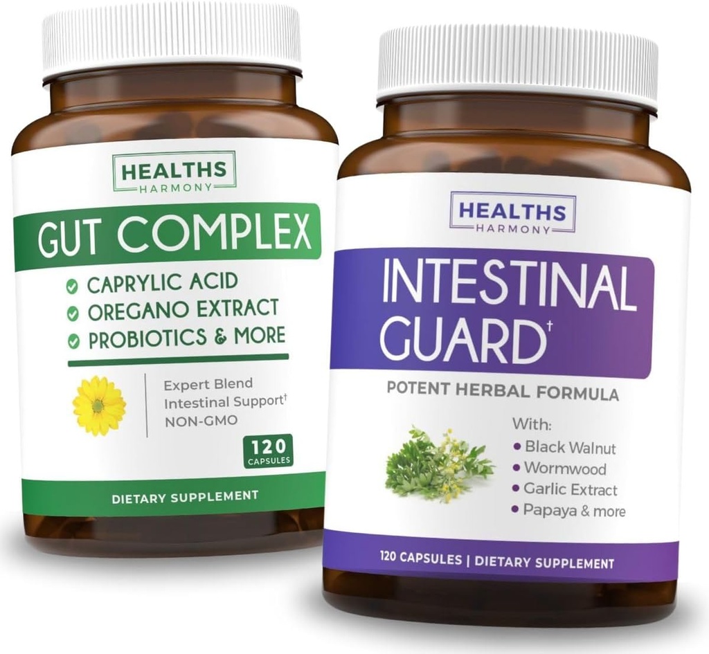 Intestinal Guard & Gut Kompleksi (2-Month Supply) Gut Guard Combo - Intestinal Guard (120 Capsules) Potent Natural Formula & Gut Kompleksi (120 Capsules) Natural Candida Support - All-in-one Support