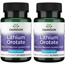 Swanson Lithium Orotate Mood and Memory Support Supplement for Stress-Prone Adults Seeking Emotional Wellness - 5 mg Elemental Lithium (60 Veggie Capsules, 2 Pack)