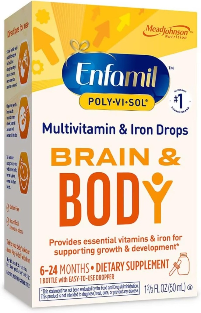 Enfamil Poly-Vi-Sol Multivitamin Supplement Drops ile Demir 50 mL