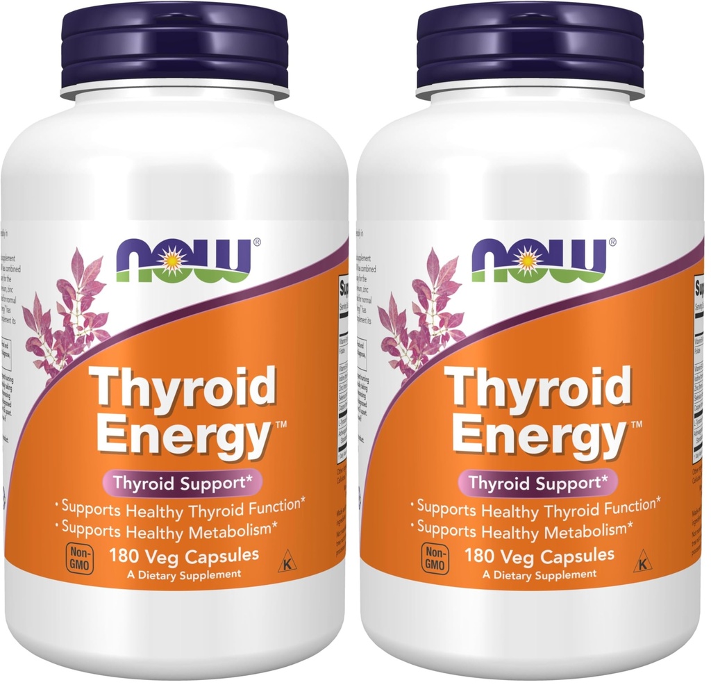Şimdi Tamamlar, Tiroid EnerjiTM, Iodine ve Tyrosine Plus Selenium, çinko ve Copper, 180 Veg Capsules (Pack of 2)