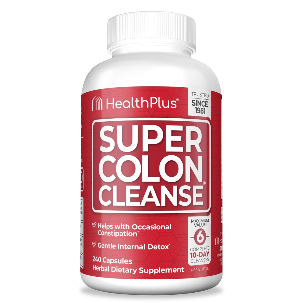 Sağlık Plus Super Colon Temizse 60 Gün İronik Gut Cleanse Detox, Psyllium Husk, Constipation Relief & Digestive Support, 240 Capsules