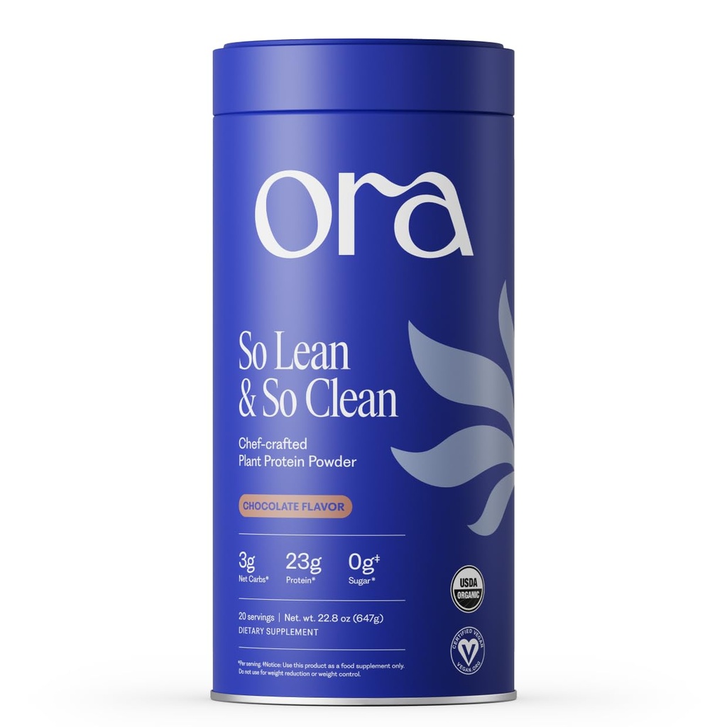 Ora Organik Vegan Protein Toz - Kadınlar ve Erkekler için 23g Plant proteini - Çikolata Flavor 20 Hizmet, Bloat-Free, Gluten Free, Non-GMO, No Yapay Sweeteners
