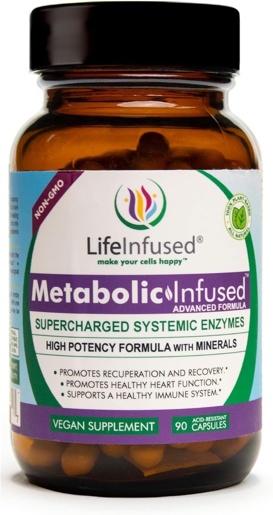 Life Infüzyon Metabolic Infüzyon - Premium 11 Sistemik Enzymes & 72 Key Minerals for Optimal Bodily Functions and Health Immune System - Vegan Onaylandı - 90 Servisler